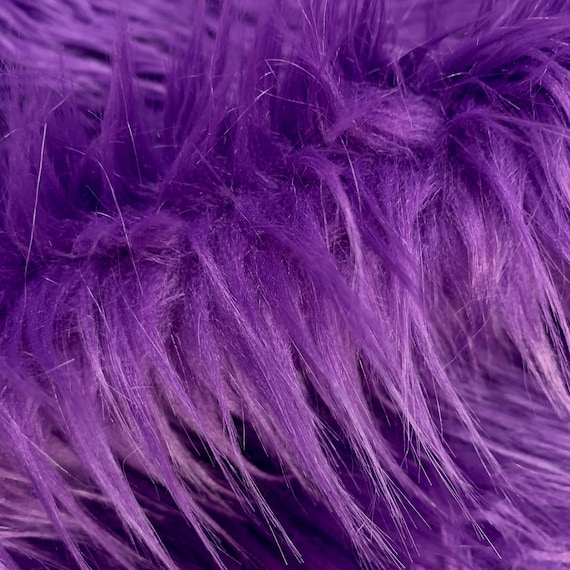 Eden PURPLE Shaggy Long Pile Soft Faux Fur Fabric for