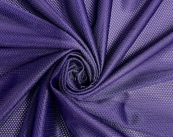 Tejido de punto deportivo de malla micro de poliéster Brylee PURPLE cortado a medida