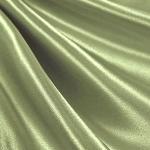 Eliza SAGE Shiny Heavy Bridal Wedding Satin Fabric by the Yard - 10009