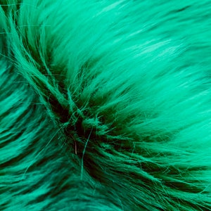 Sasha EMERALD GREEN 2 Inch Long Pile Soft Luxury Faux Fur Fabric Fursuit, Cosplay Costume, Photo Prop, Trim, Throw Pillow, Crafts
