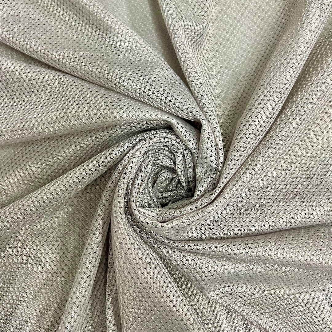Brylee SILVER GREY Polyester Micro Mesh Jersey Sports Mesh Knit Fabric ...