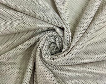 Brylee ZILVERGRIJS polyester microgaasjersey gebreide sportgaasstof op maat gesneden
