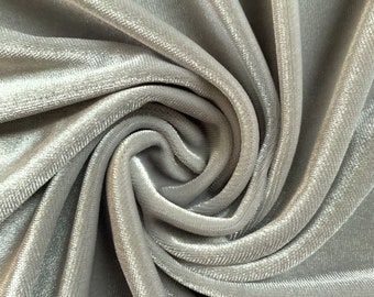 Princess SILVER GREY Polyester Spandex Stretch Velvet Fabric by the Yard for Bows, Top Knots, Head Wraps, Clothes, Costumes, Crafts