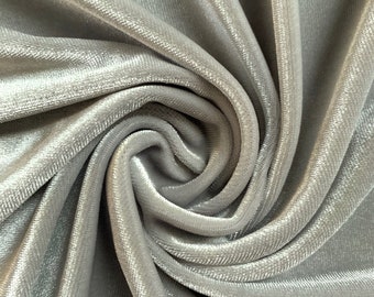 Princess LIGHT SILVER GREY Polyester Spandex Stretch Velvet Fabric by the Yard for Bows, Top Knots, Head Wraps, Clothes, Costumes, Crafts