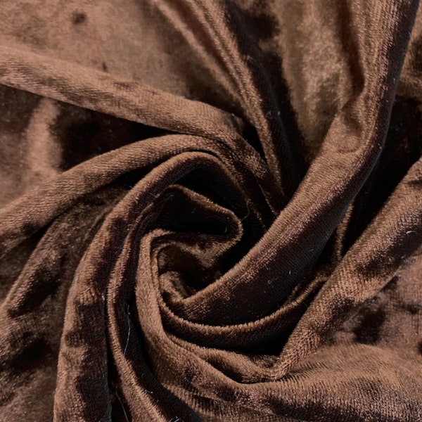 Samantha BROWN Polyester Stretch Crushed Velvet Fabric by the Yard for Bows, Topknot. Headwraps, Scrunchies, Clothes, Costumes, Crafts