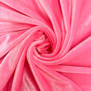 Princess CANDY PINK Polyester Spandex Stretch Velvet Fabric for Bows, Top Knots, Head Wraps, Clothes, Costumes, Crafts - NewFabricsDaily