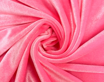 Princess CANDY PINK Polyester Spandex Stretch Velvet Fabric for Bows, Top Knots, Head Wraps, Clothes, Costumes, Crafts - NewFabricsDaily