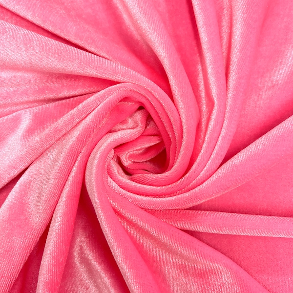Princess CANDY PINK Polyester Spandex Stretch Velvet Fabric for Bows, Top Knots, Head Wraps, Clothes, Costumes, Crafts - NewFabricsDaily