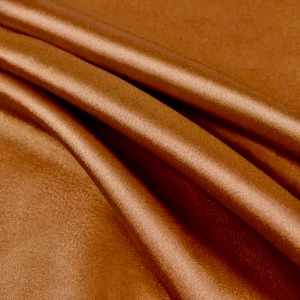 Payton CINNAMON Faux Silk Minimal Stretch Charmeuse Satin Fabric by the Yard - 10017