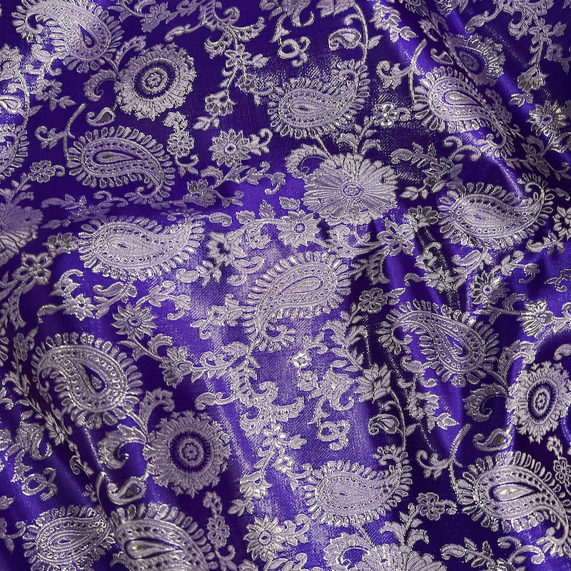 Imperial Purple Italian Stretch Satin Fabric main image 1