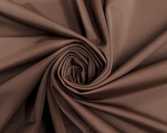 Tela Giselle marrón de nailon y elastano, tejido de punto mate elástico de peso medio para prendas de vestir, trajes de baño, ropa deportiva, disfraces y manualidades.