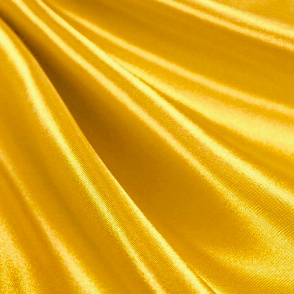 Eliza YELLOW GOLD Shiny Heavy Bridal Wedding Satin Fabric by the Yard - 10009