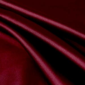 Payton BURGUNDY Faux Silk Minimal Stretch Charmeuse Satin Fabric by the Yard - 10017