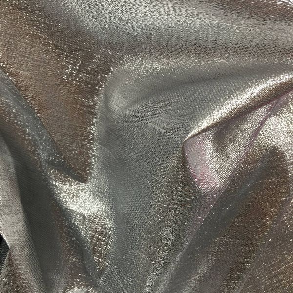 Kenzie SILVER Light Weight Lamé Fabric by the Yard  - 10059