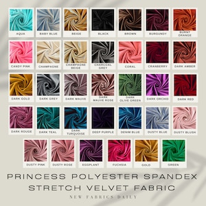 Princess Polyester Spandex Stretch Velvet Fabric for Bows, Top Knots, Scrunchies, Clothes, Costumes, Crafts - NewFabricsDaily