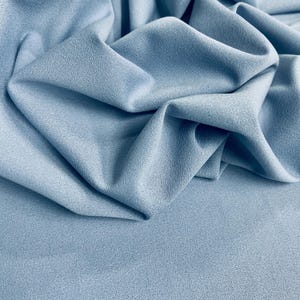 Chey DUSTY BLUE Stretch Crepe Scuba Techno Knit Polyester Spandex Fabric for Bows, Top Knots, Head Wraps, Clothes, Costumes, Crafts