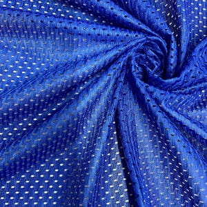 Sawyer ROYAL BLUE Polyester Football Sports Mesh Knit Fabric by the Yard - 10047