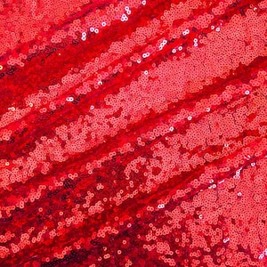 Leila RED Sequins on Mesh Fabric by the Yard - 10050