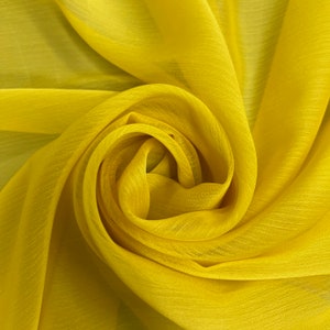 Tessuto in chiffon bicolore in poliestere GIALLO CITRINO Jolene tagliato su misura - 10135