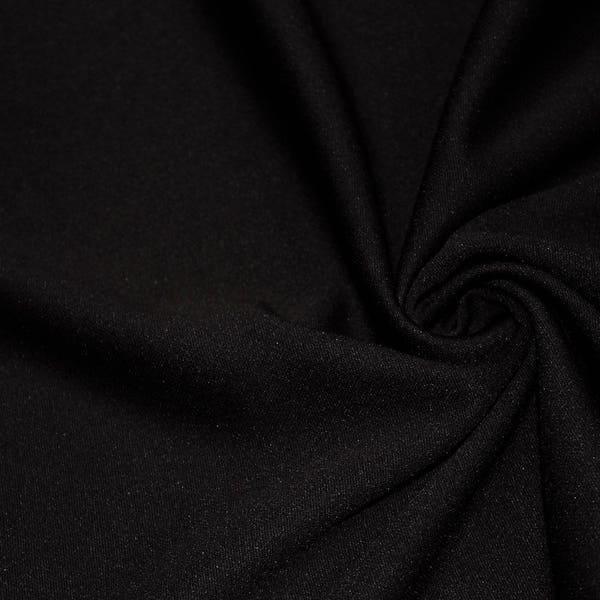 Evie BLACK Polyester (Not Neoprene) Scuba Double Knit Fabric by the Yard - 10021