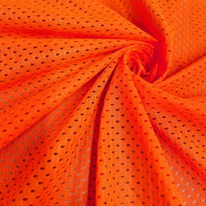 Sawyer NEON ORANGE Polyester Fußball Sport Mesh Strickstoff Meterware