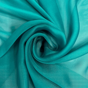 Jolene TEAL GREEN Polyester Zweifarbiger Chiffon Stoff Meterware - 10135