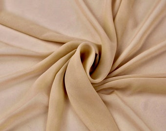 Danielle LIGHT CHAMPAGNE Polyester Hi-Multi Chiffon Fabric by the Yard - 10075