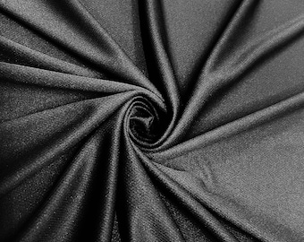 Mikaela BLACK Polyester Dimple Sports Mesh Knit Fabric by the Yard