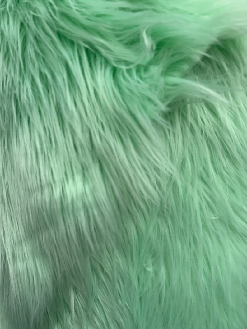 Eden MINT GREEN Shaggy Long Pile Soft Faux Fur Fabric for Etsy