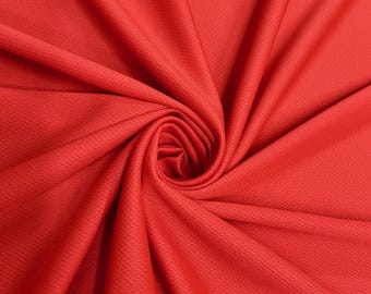 Mikaela RED Polyester Dimple Sports Mesh Knit Fabric by the Yard