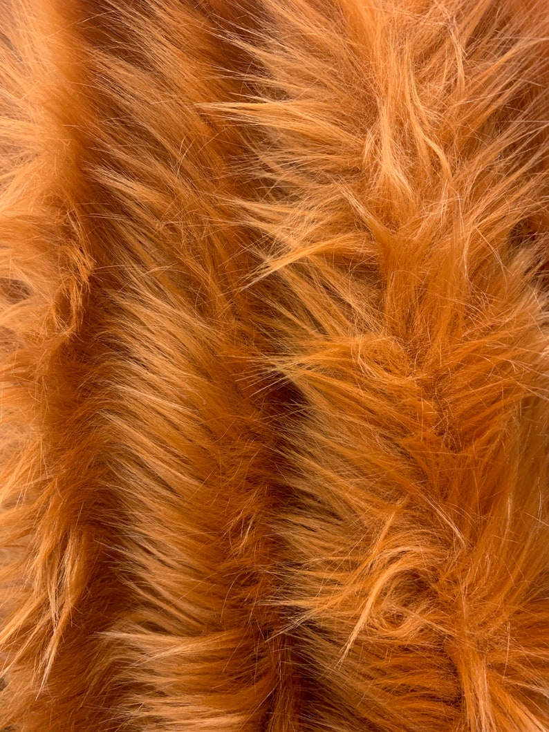 10144 Sasha RUST 2 Inch Long Pile Soft Luxury Faux Fur Fabric by the