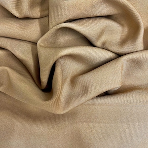 Delaney TAN Polyester Gabardine Fabric for Skirts, Suits, Overcoats, Trousers/Slacks, Uniforms, Lining, etc.