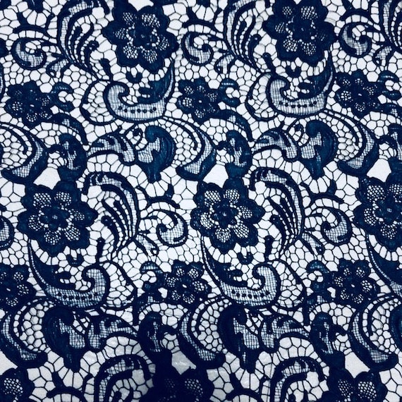 Navy lace by the yard discount