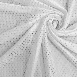Sawyer WHITE Polyester Fussball Sport Mesh Strickware Meterware - 10047