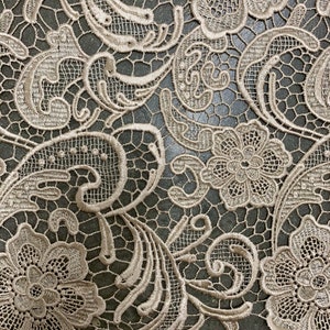 Maggie CHAMPAGNE Guipure Venice Heavy Lace Fabric by the Yard - 10019