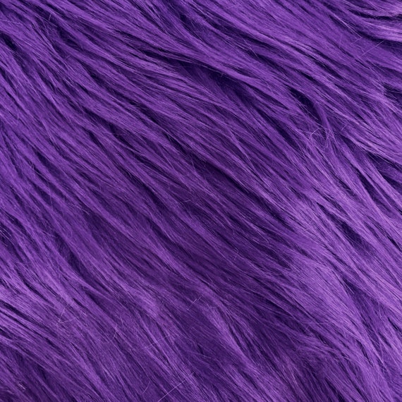 Eden PURPLE Shaggy Long Pile Soft Faux Fur Fabric for ...