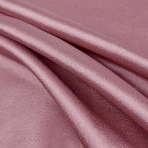 Payton DARK DUSTY PINK-B Faux Silk Minimal Stretch Charmeuse Satin Fabric by the Yard - 10017