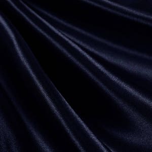 Eliza NAVY BLUE Shiny Heavy Bridal Wedding Satin Fabric by the Yard - 10009
