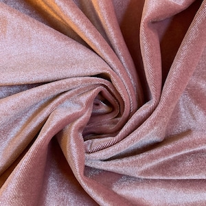 Princess LIGHT MAUVE Polyester Spandex Stretch Velvet Fabric by the Yard for Tops, Dresses, Skirts, Dance Wear, Costumes, Crafts - 10001