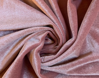 Princess LIGHT MAUVE Polyester Spandex Stretch Velvet Fabric by the Yard for Tops, Dresses, Skirts, Dance Wear, Costumes, Crafts - 10001