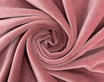 Princess DUSTY ROSE-B Polyester Spandex Stretch Velvet Fabric for Bows, Top Knots, Head Wraps, Scrunchies, Clothes, Costumes, Crafts - 10001