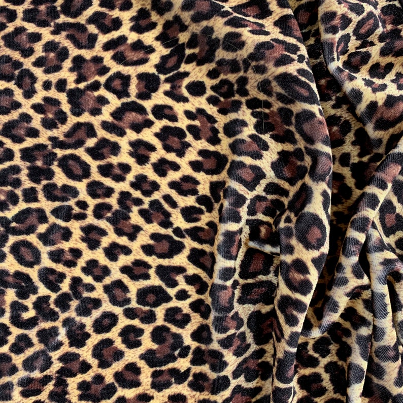 Dana DARK BROWN BLACK Leopard Pattern Polyester Stretch Velvet - Etsy