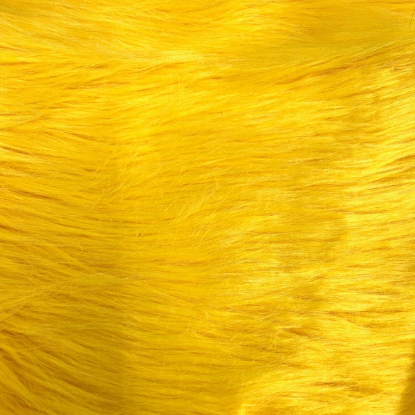 Eden YELLOW Shaggy Long Pile Soft Fausse Fourrure Tissu pour Fursuit, Costume de Cosplay, Accessoire Photo, Garniture, Oreiller, Artisanat