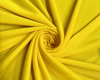 Mikaela YELLOW Polyester Dimple Sports Mesh Knit Fabric by the Yard