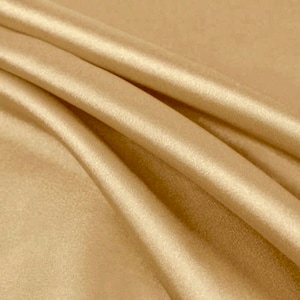 Payton LIGHT GOLD Faux Silk Minimal Stretch Charmeuse Satin Fabric by the Yard - 10017