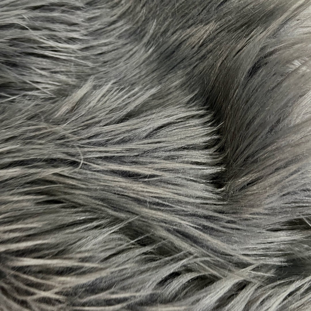 Eden GREY Shaggy Long Pile Soft Faux Fur Fabric for Fursuit, Cosplay ...