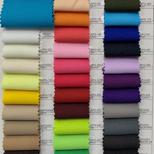 Delaney Polyester Gabardine Fabric by the Yard for Suits, Overcoats, Trousers/Slacks, Uniforms - 10056