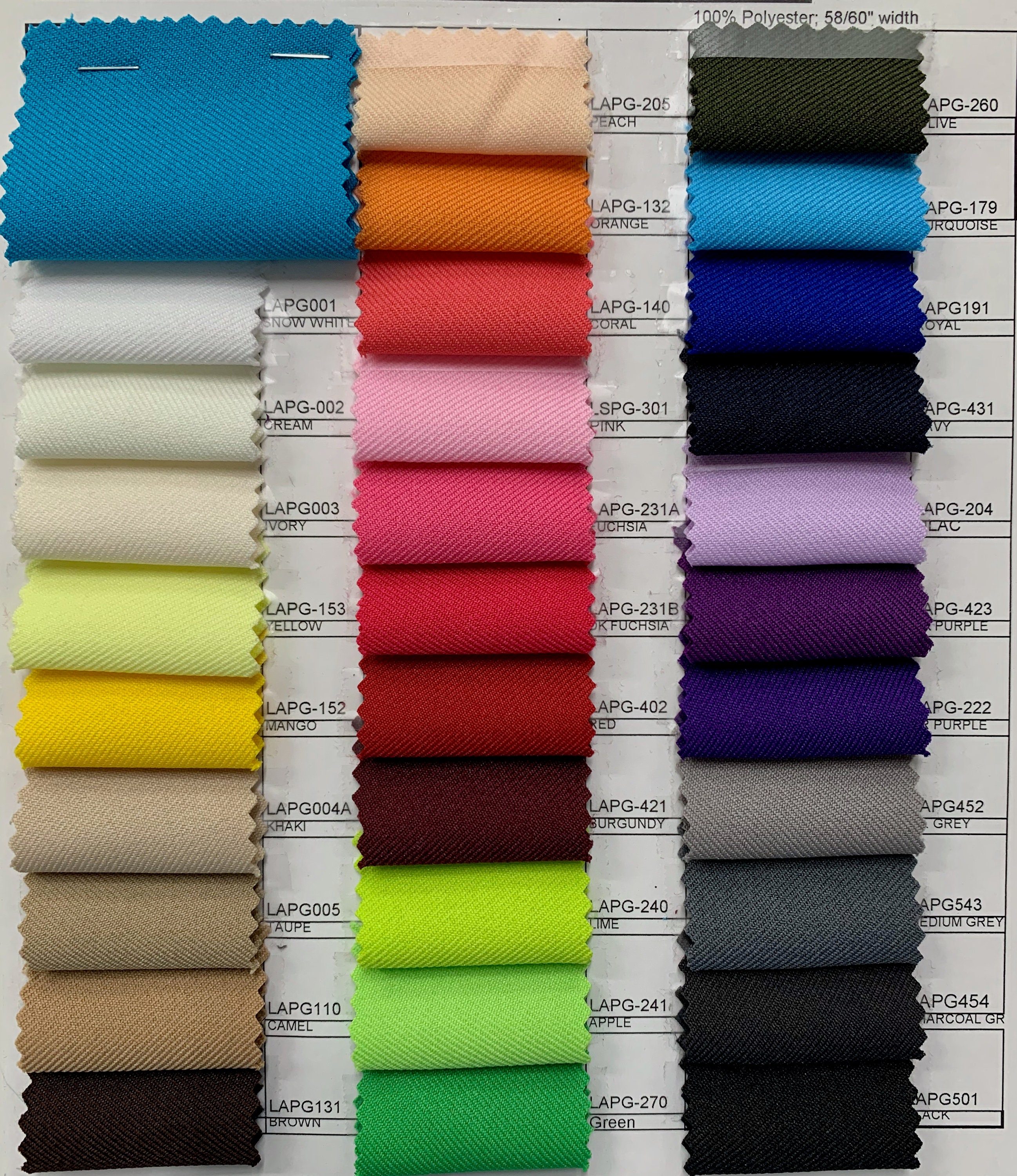 Polyester Gabardine Fabric | Polyester Suiting Fabric | 58 Wide | Multiple  Colors | Polyester Twill Fabric 