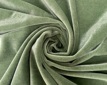 Princess SAGE Polyester Spandex Stretch Velvet Fabric for Bows, Top Knots, Head Wraps, Scrunchies, Clothes, Costumes, Crafts - 10001