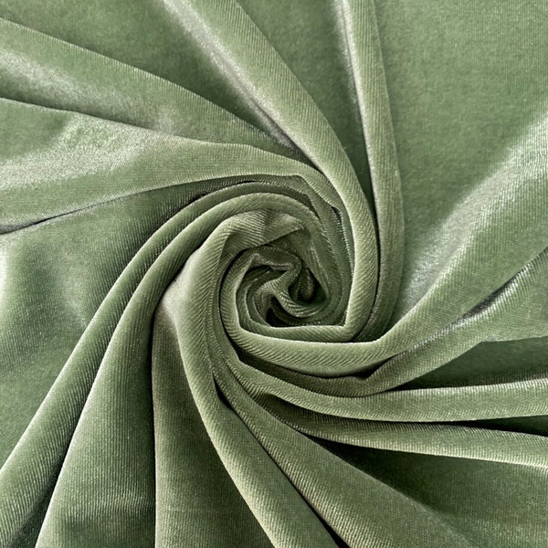 Princess SAGE Polyester Spandex Stretch Velvet Fabric for Bows, Top Knots, Head Wraps, Scrunchies, Clothes, Costumes, Crafts - 10001